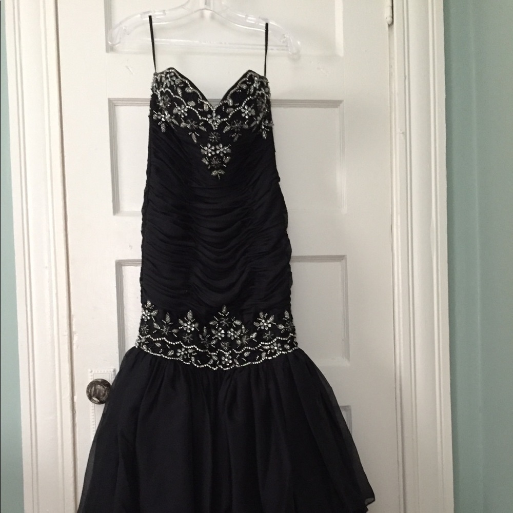 Jovani black and sliver prom dress